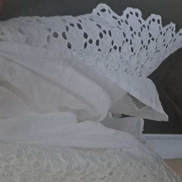 Polo Ralph Lauren White Cotton Eyelet Maxi Dress with ruffled neckline sz8 EUC - Picture 5 of 12